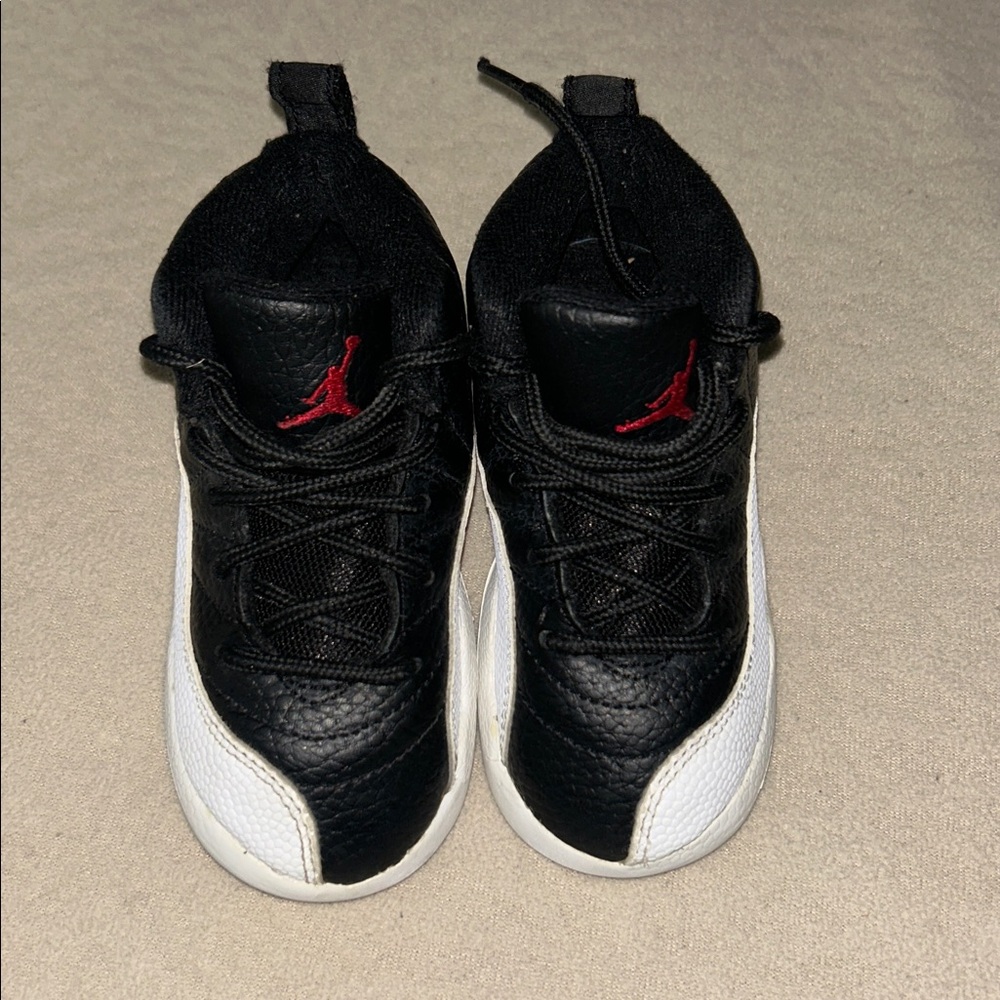 Jordan Black and White Shoes with Red Accents